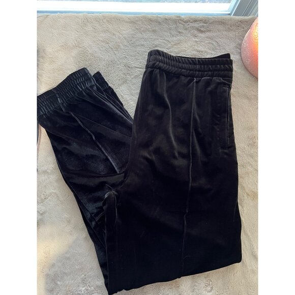 Tractr Womens Black Velvet Jogger Pants Size 14/32 Elastic Waist Pockets Lounge - Picture 9 of 9